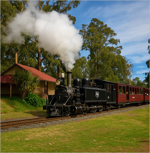 멜버른 증기기관차 퍼핑빌리 투어    